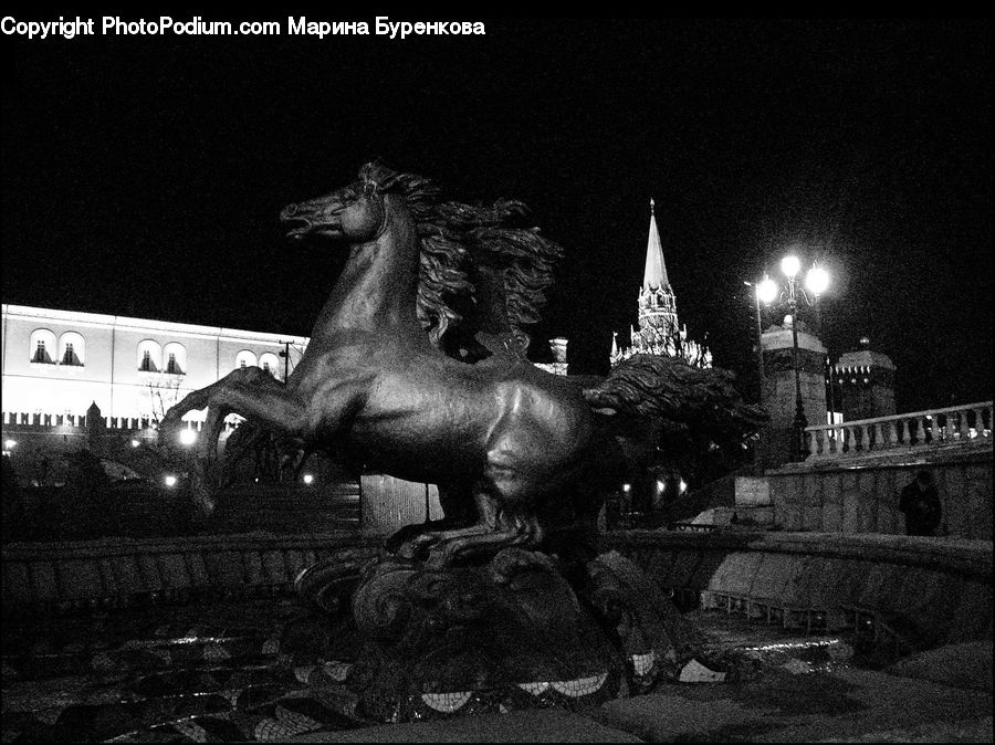 Art, Sculpture, Statue, Asphalt, Tarmac, Animal, Horse