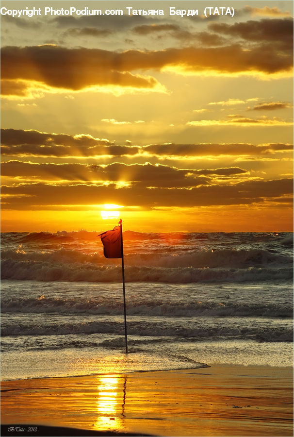 Beach, Coast, Outdoors, Sea, Water, Dusk, Sky