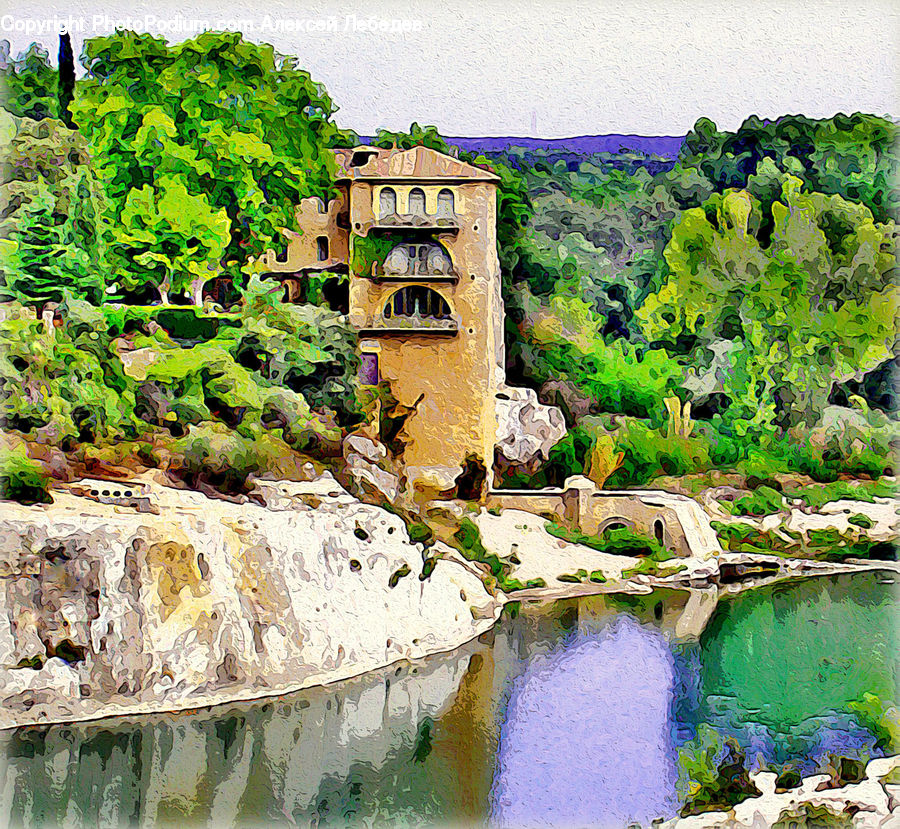 Outdoors, Pond, Water, Architecture, Bell Tower, Clock Tower, Tower