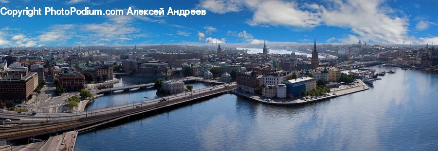 City, Downtown, Bridge, Building, Town, Metropolis, Urban