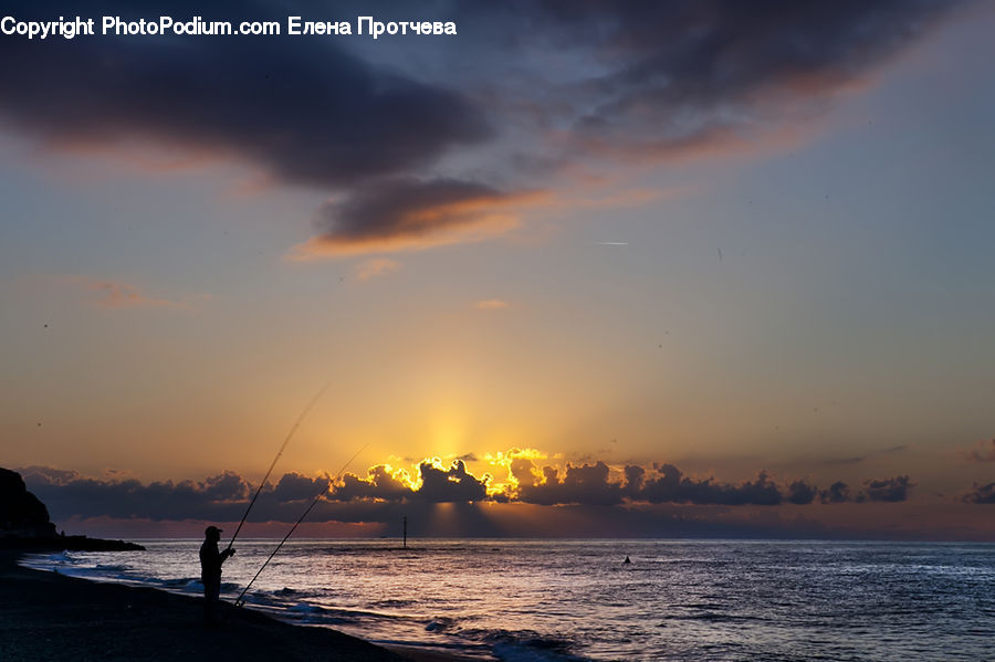Beach, Coast, Outdoors, Sea, Water, Dawn, Dusk