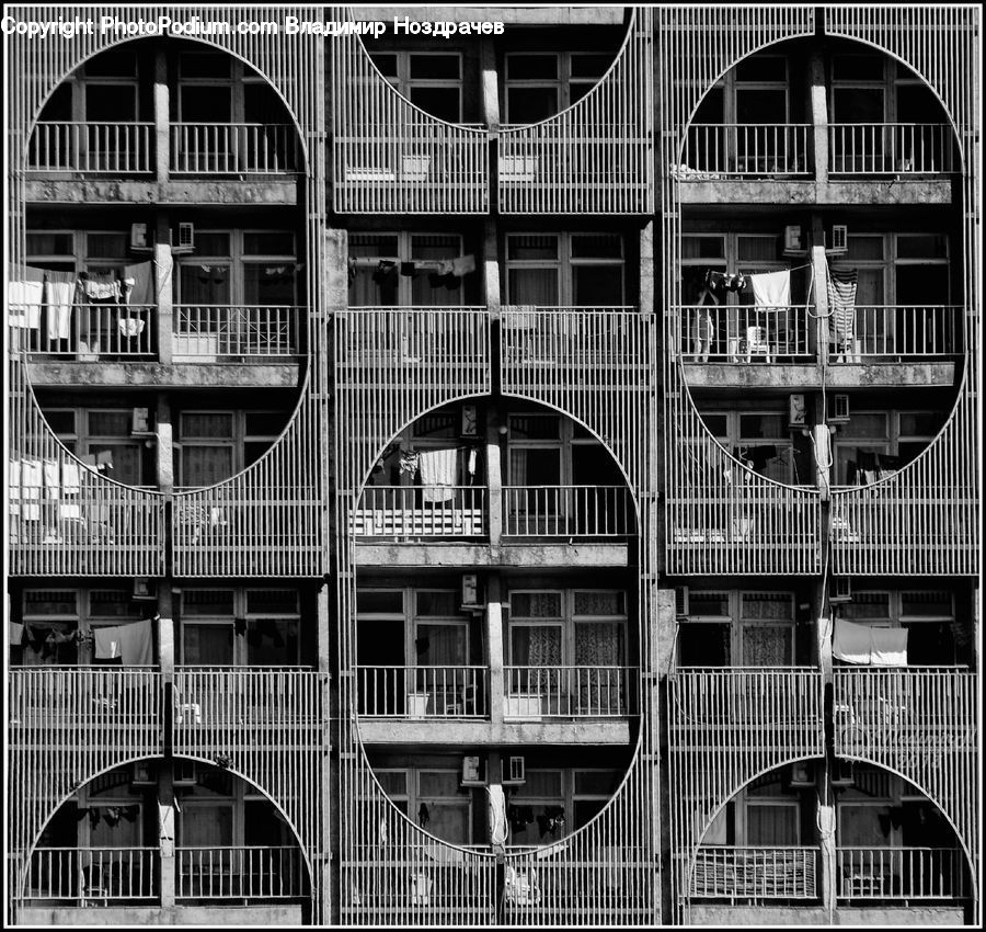 Collage, Poster, Apartment Building, Building, High Rise, Balcony, City
