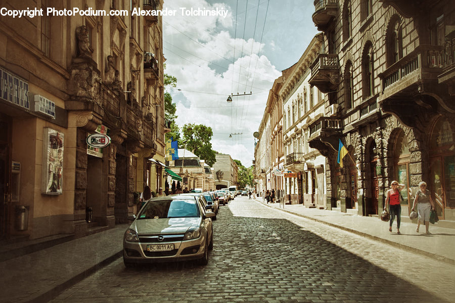 Road, Street, Town, Cab, Car, Taxi, Vehicle