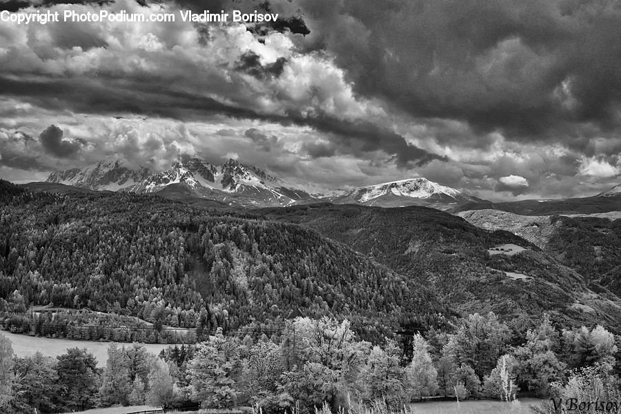 Alps, Crest, Mountain, Peak, Cloud, Cumulus, Sky