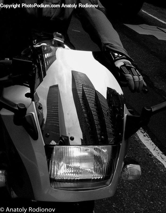 Architecture, City, Downtown, High Rise, Skyscraper, Motor, Motorcycle
