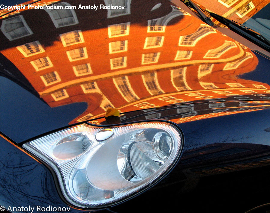 Headlight, Light, Building, Housing, Apartment Building, High Rise, Emblem