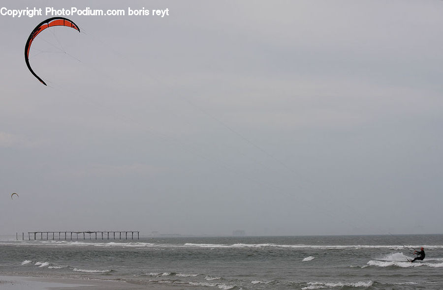 Kite, Beach, Coast, Outdoors, Sea, Water, Adventure