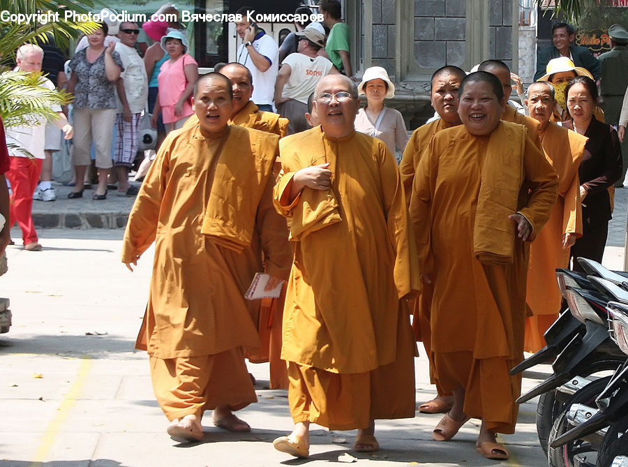 People, Person, Human, Monk, Costume, Sari, Bicycle
