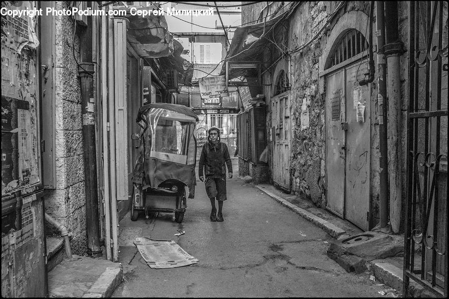 Alley, Alleyway, Road, Street, Town, Engine, Machine