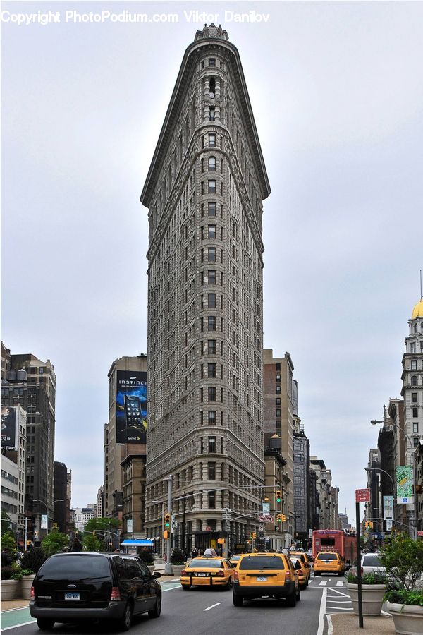 Architecture, City, Downtown, High Rise, Skyscraper, Building, Car