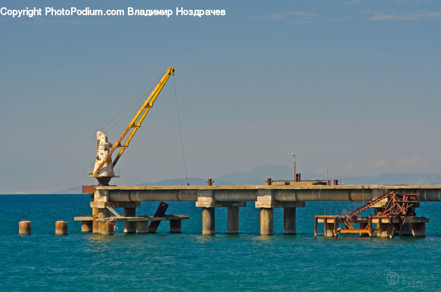 Constriction Crane, Dock, Landing, Pier, Bridge, Harbor, Port
