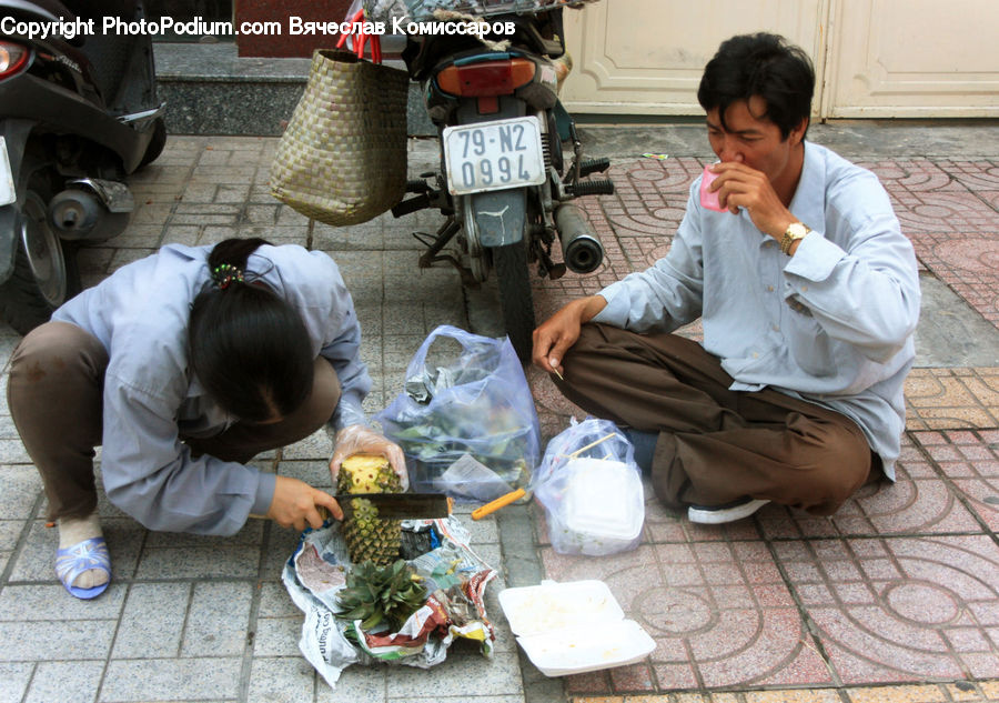 People, Person, Human, Motor, Motorcycle, Vehicle, Scooter