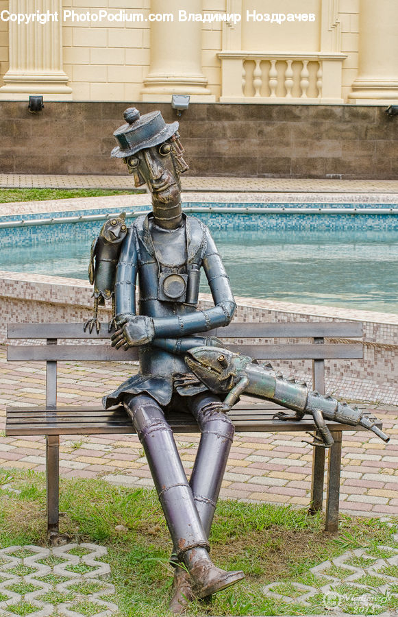 People, Person, Human, Art, Sculpture, Statue, Park Bench