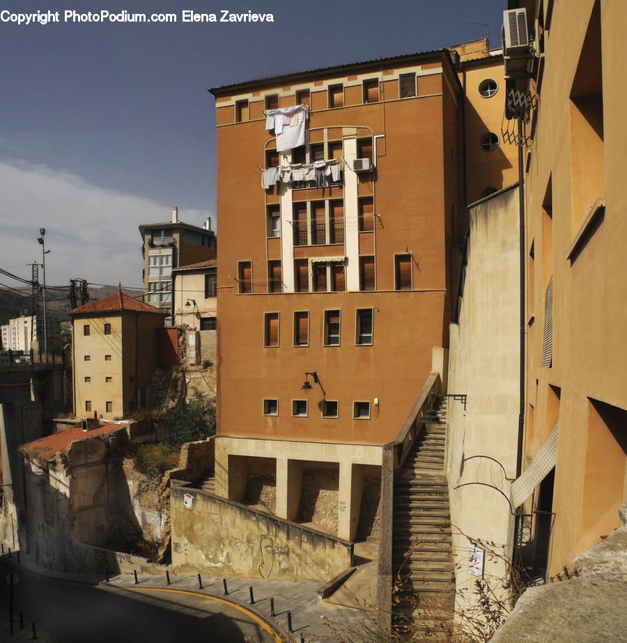 Alley, Alleyway, Road, Street, Town, Apartment Building, Building