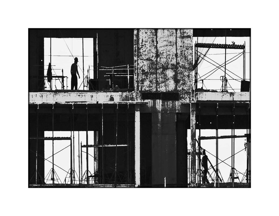 Construction, Scaffolding, Collage, Poster, Word