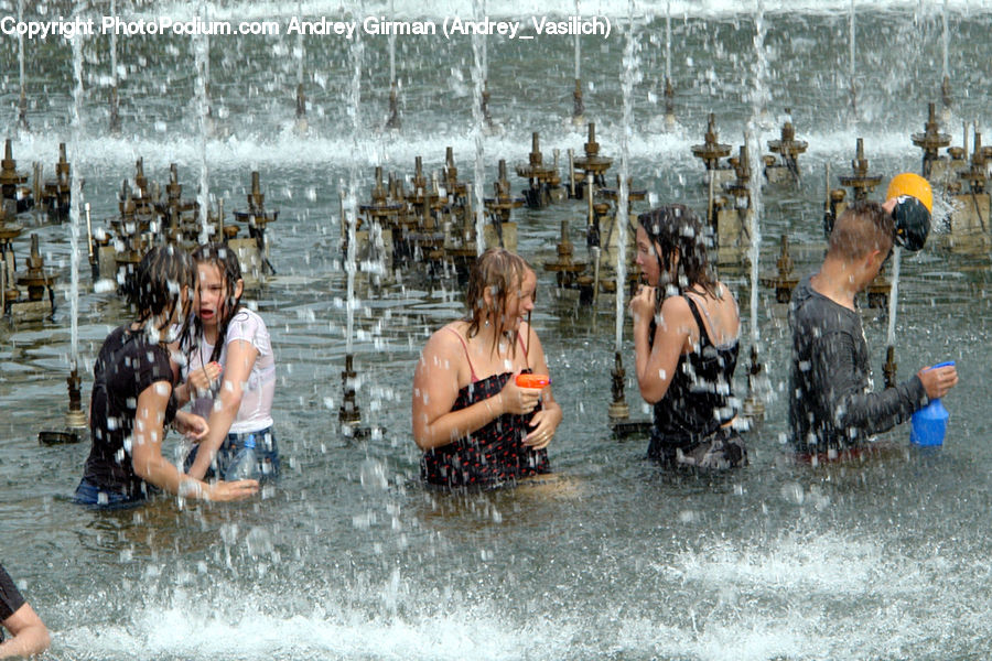 People, Person, Human, Fountain, Water, Sport, Swimming