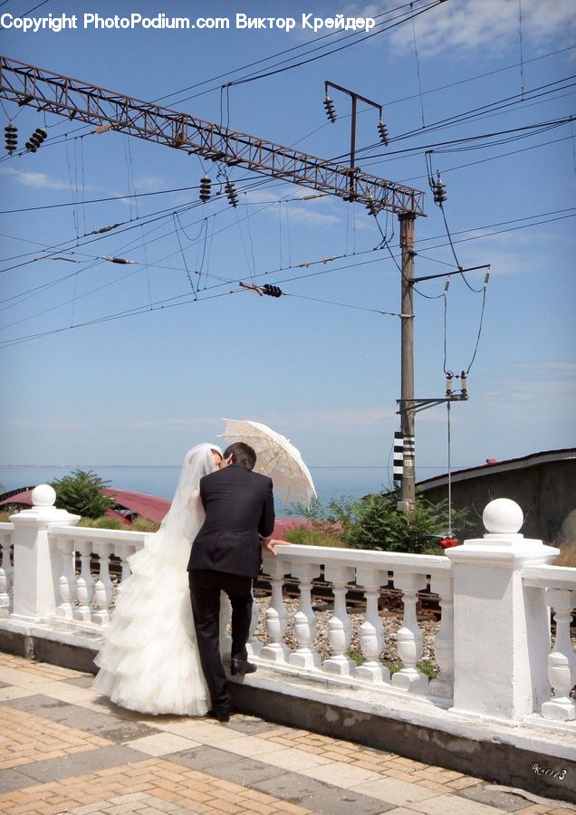 People, Person, Human, Balcony, Bride, Gown, Wedding