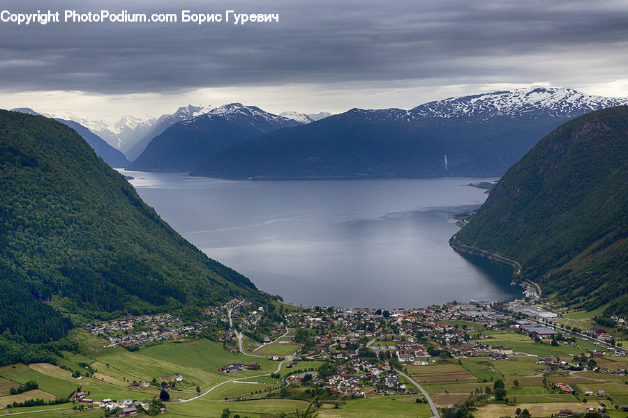 Aerial View, Mountain, Outdoors, Valley, Arctic, Glacier, Ice