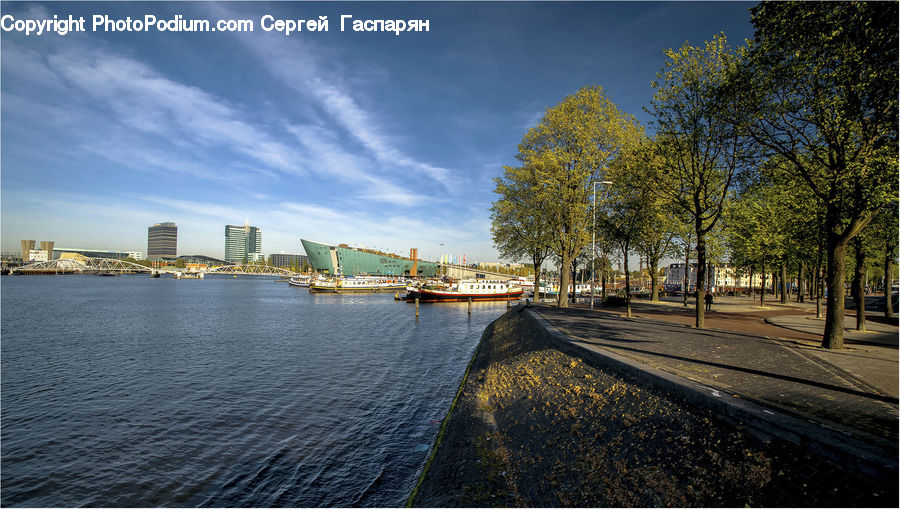 Waterfront, Dock, Landing, Pier, City, Downtown, Metropolis