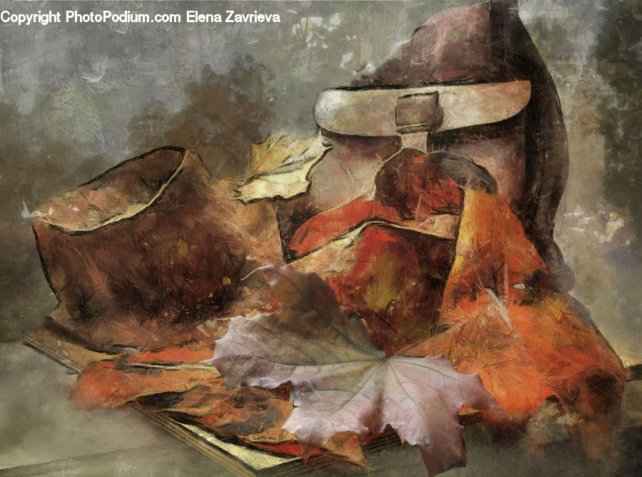Maple, Maple Leaf, Plant, Art, Painting, Crystal, Rock
