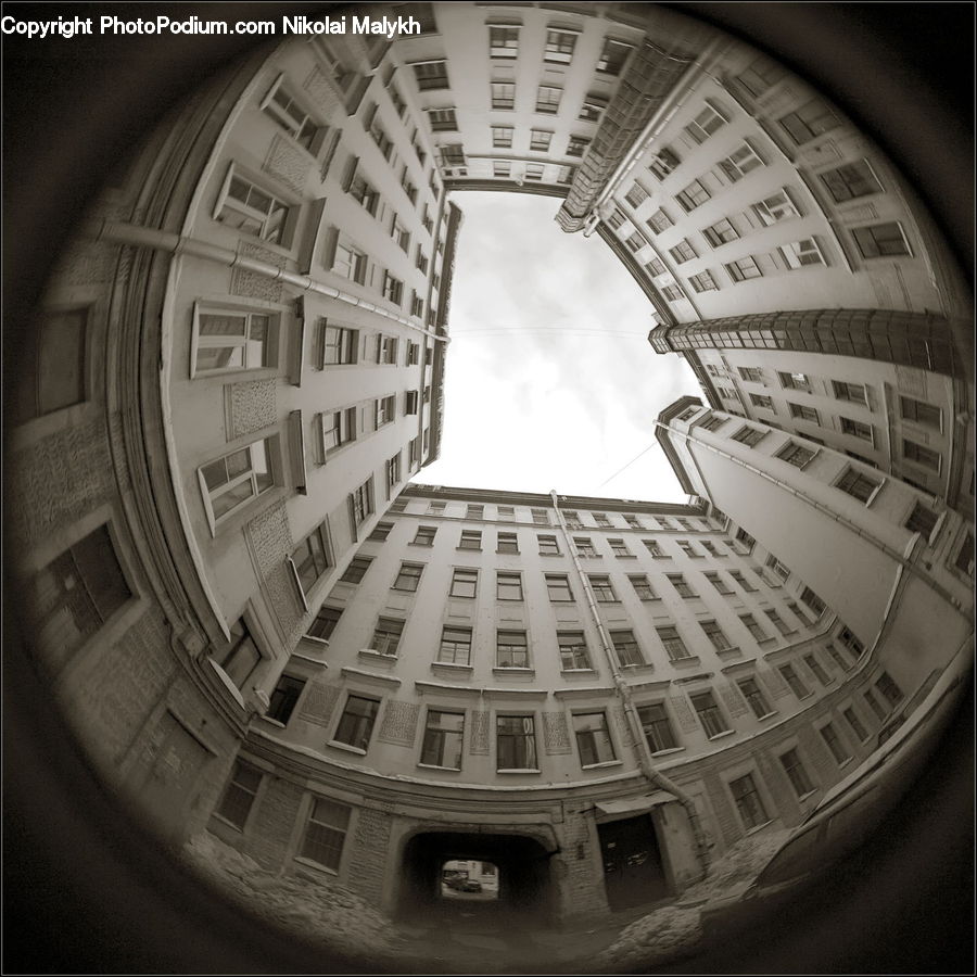 Hole, City, Downtown, Urban, Building