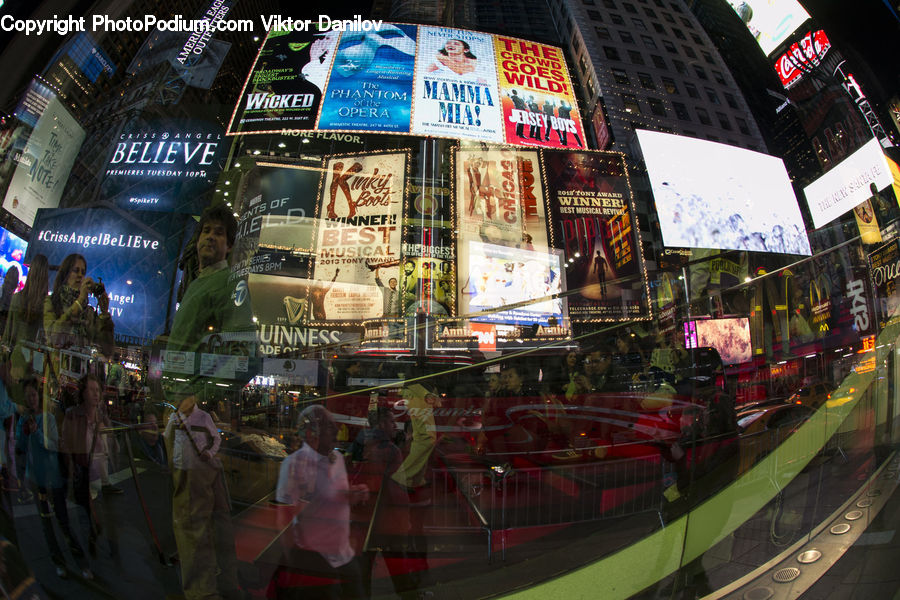 Fisheye, People, Person, Human, Bottle, Billboard, Food Court