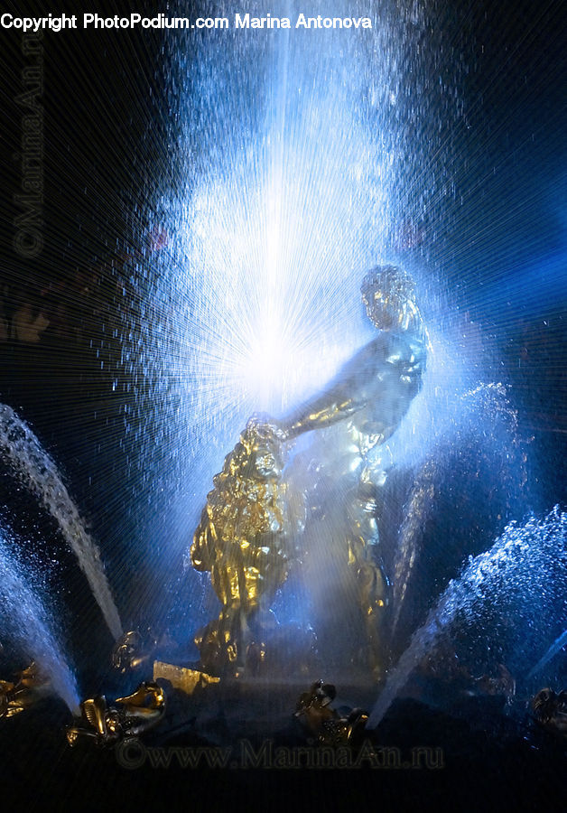 Fountain, Water, Galaxy, Nebula, Night, Outdoors, Outer Space