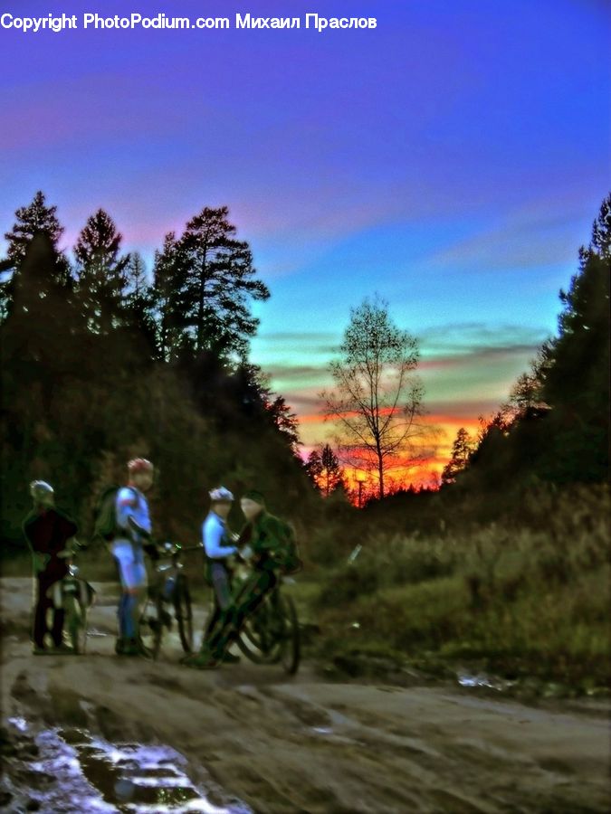 Bicycle, Bike, Cyclist, Vehicle, Leisure Activities, Walking, Dirt Road