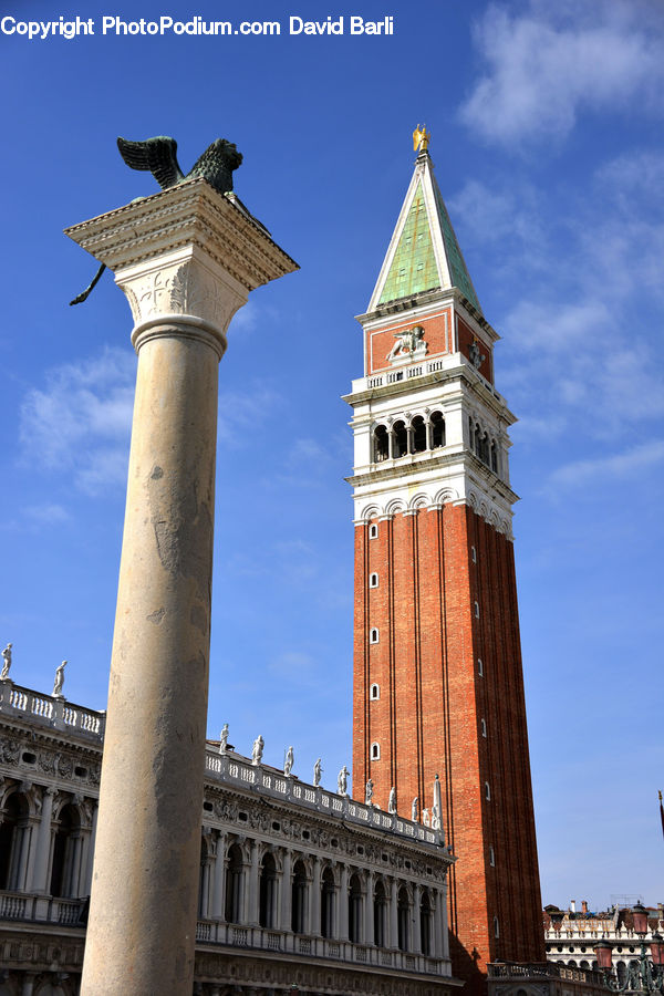 Architecture, Tower, Bell Tower, Clock Tower, Balcony, Column, Pillar