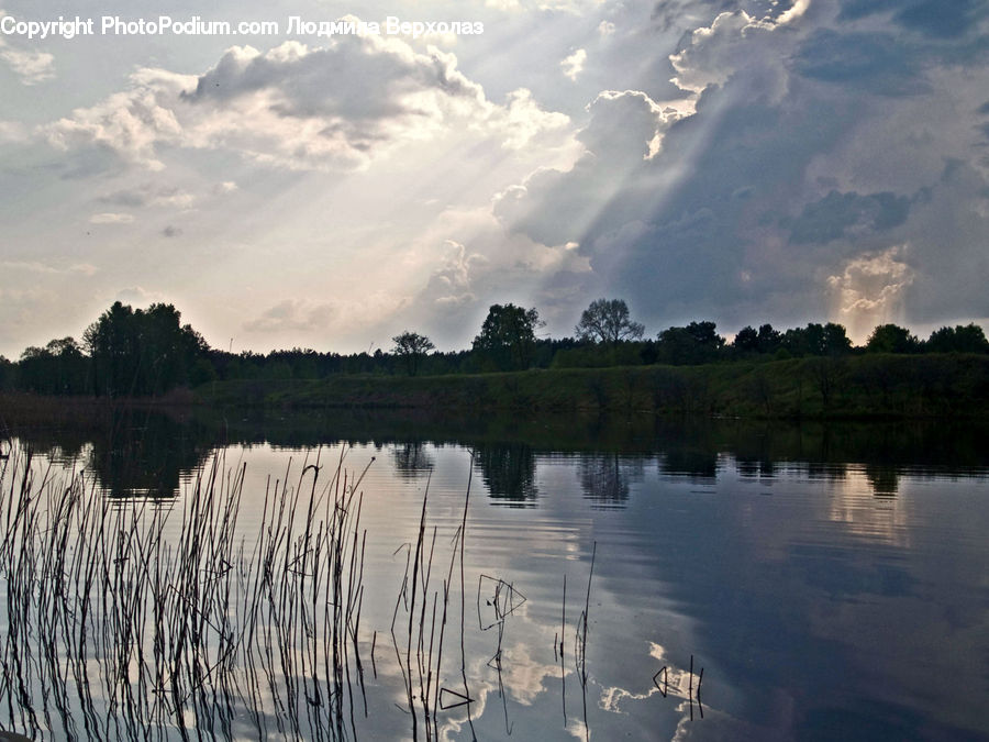 Lake, Outdoors, Water, Cloud, Cumulus, Sky, Azure Sky