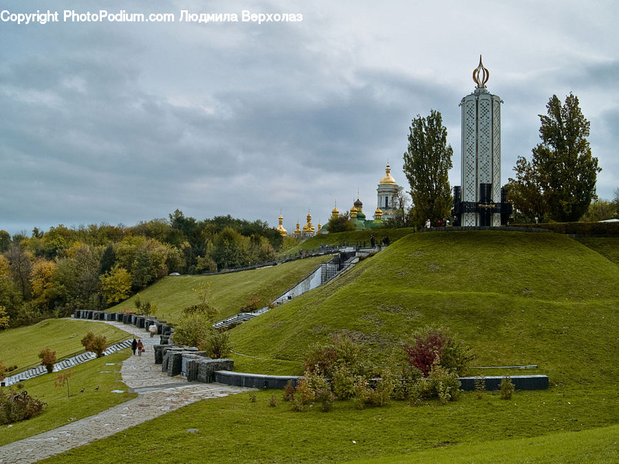 Grassland, Mound, Architecture, Bell Tower, Clock Tower, Tower, Countryside