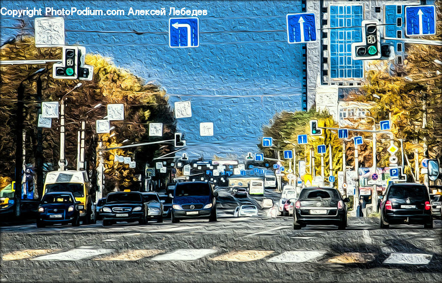 Collage, Poster, Automobile, Car, Vehicle, Cab, Taxi
