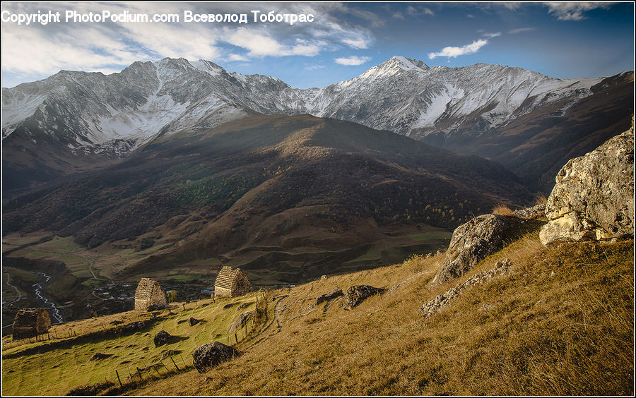 Crest, Mountain, Outdoors, Peak, Mountain Range, Field, Grass