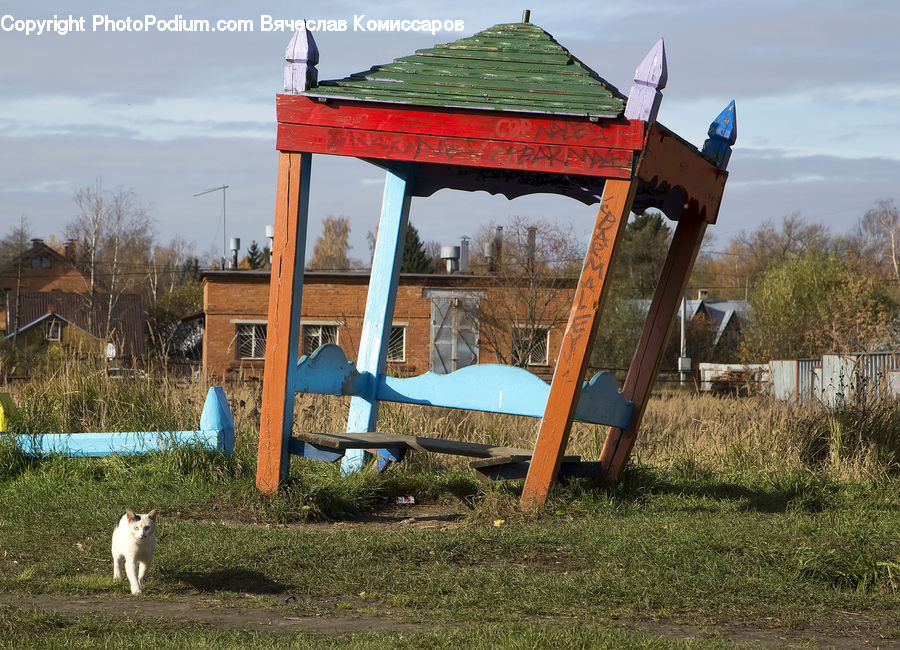 Gazebo, Countryside, Field, Rural, Building, Cottage, Housing