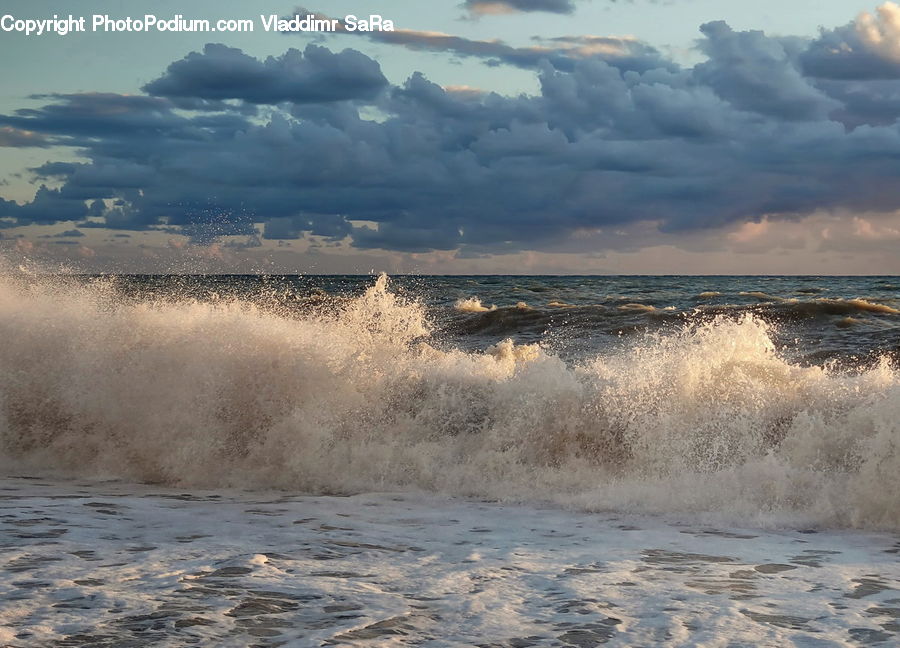 Outdoors, Sea, Sea Waves, Water, Beach, Coast, Azure Sky