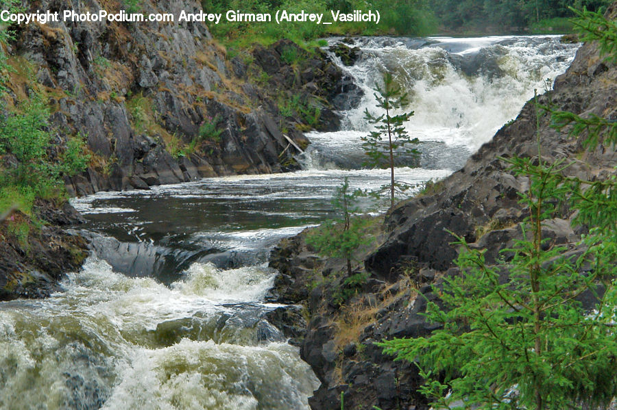 Creek, Outdoors, River, Water, Waterfall