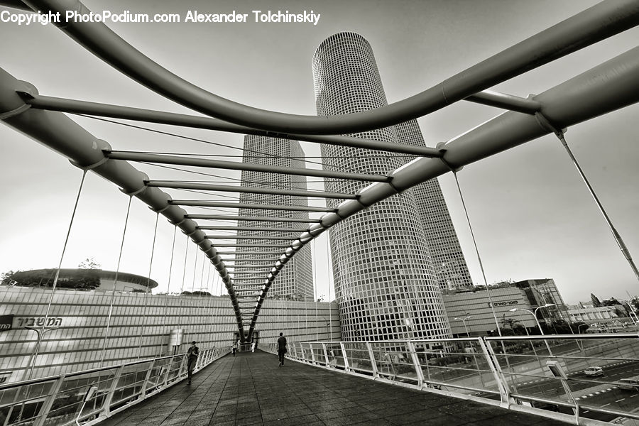 Bridge, City, Downtown, Urban, Intersection, Road, Neighborhood
