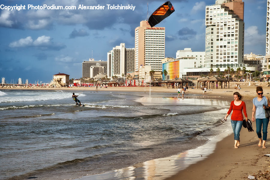 Beach, Coast, Outdoors, Sea, Water, City, Downtown