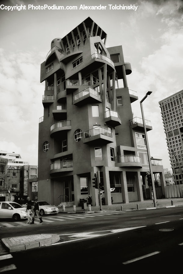 Automobile, Car, Vehicle, Building, Hotel, City, Downtown