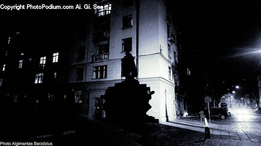 Silhouette, Alley, Alleyway, Road, Street, Town, Architecture