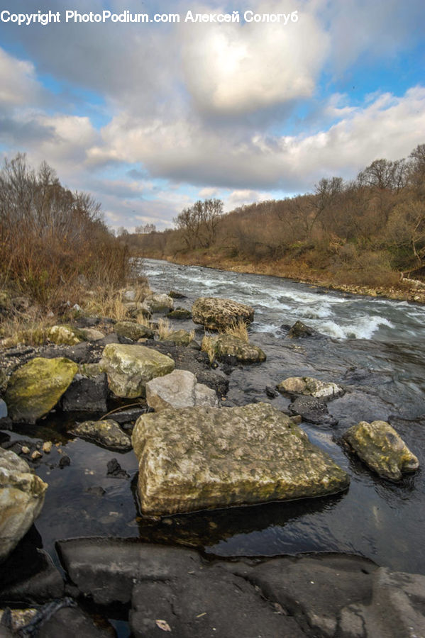 Rock, Creek, Outdoors, River, Water, Rubble, Flagstone