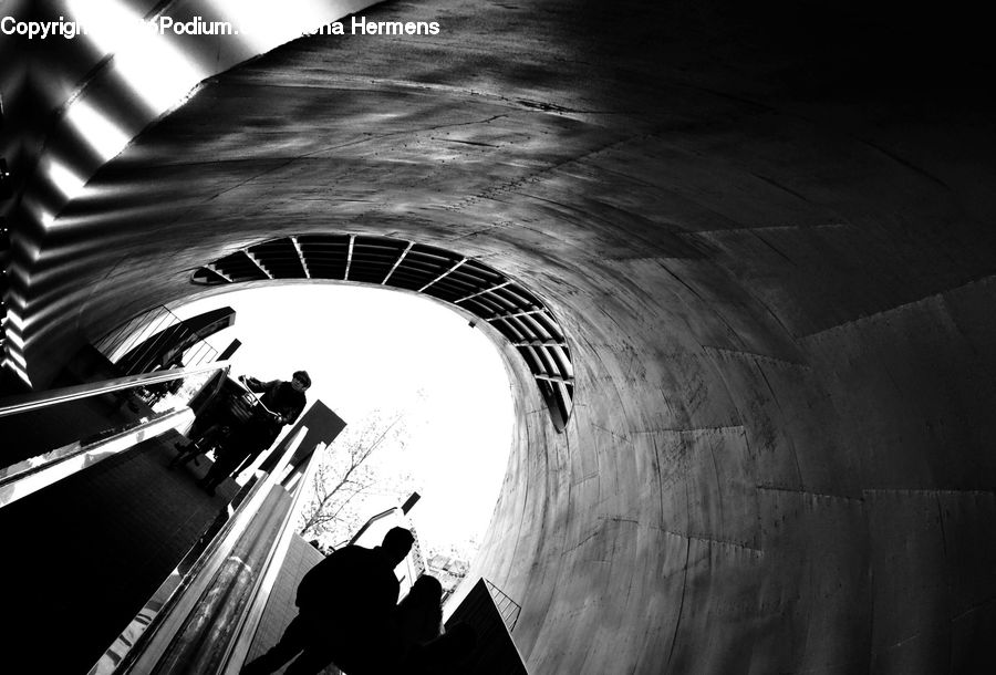 Tunnel, Arch, Lighting, Silhouette