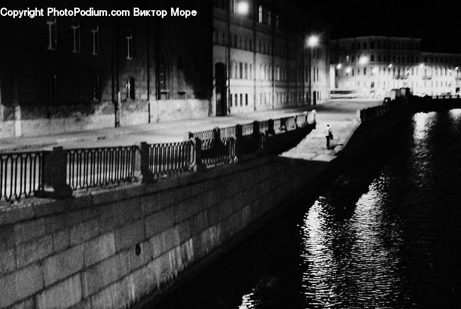 Canal, Outdoors, River, Water, Night, Dock, Landing