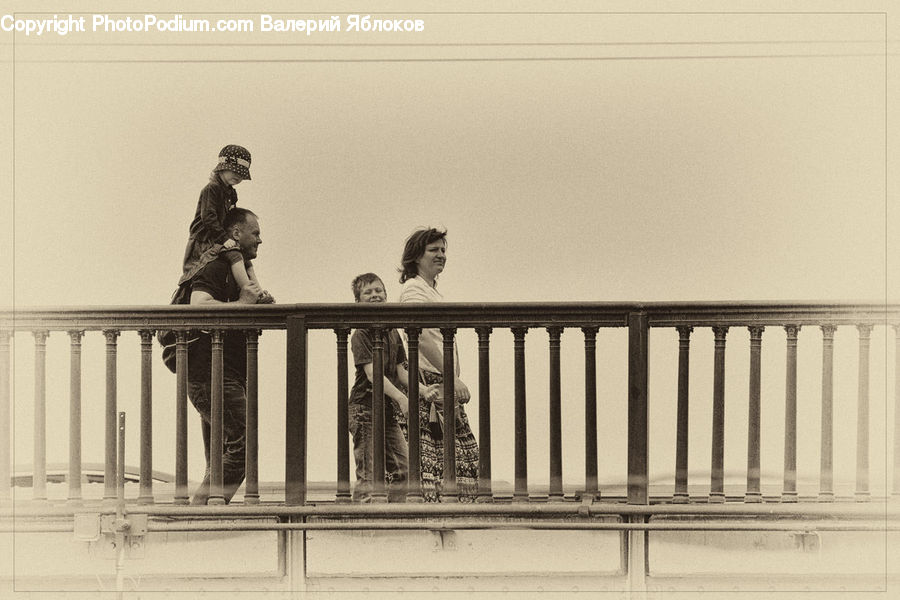 People, Person, Human, Railing, Worker, Silhouette, Portrait