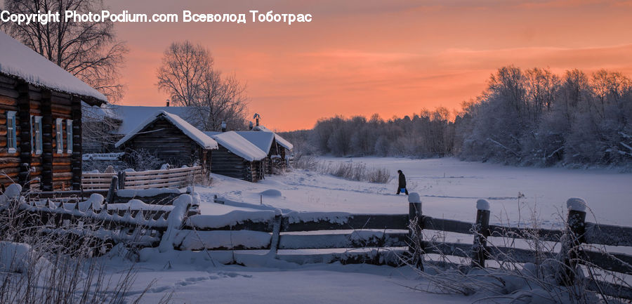 Ice, Outdoors, Snow, Cabin, Hut, Rural, Shack