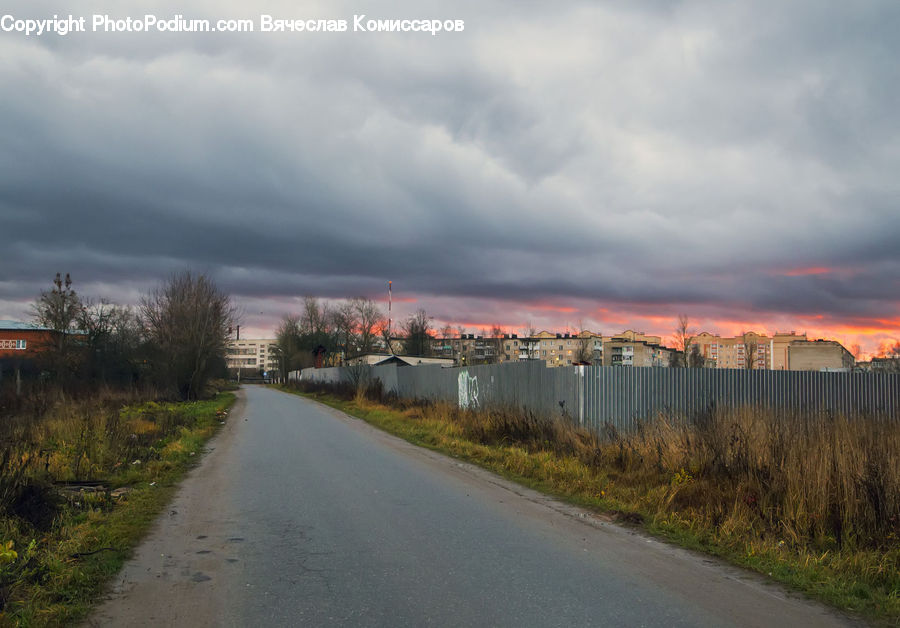 Dirt Road, Gravel, Road, Street, Town, Building, Downtown