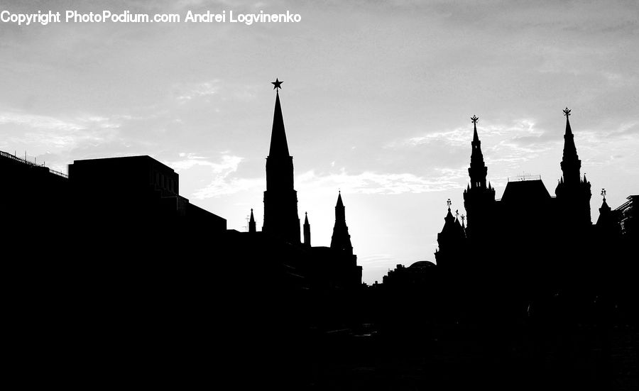 Silhouette, Architecture, Spire, Steeple, Tower, Church, Worship