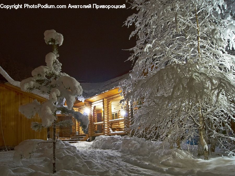 Ice, Outdoors, Snow, Building, Hut, Log Cabin, Shack