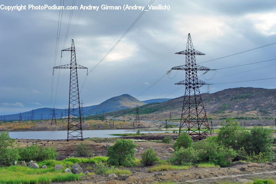 Cable, Electric Transmission Tower, Power Lines