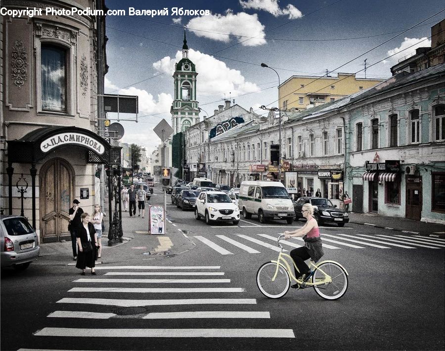 Asphalt, Road, Zebra Crossing, Bicycle, Bike, Vehicle, Intersection